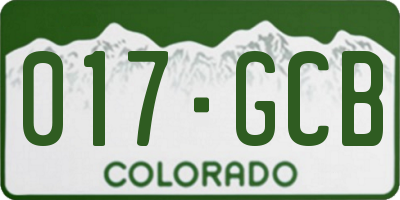 CO license plate 017GCB