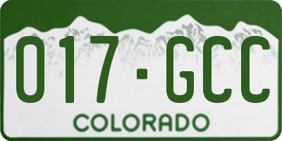 CO license plate 017GCC