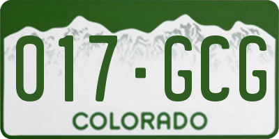 CO license plate 017GCG
