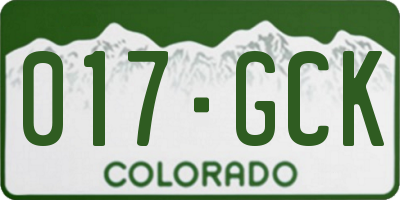 CO license plate 017GCK