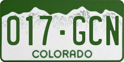CO license plate 017GCN