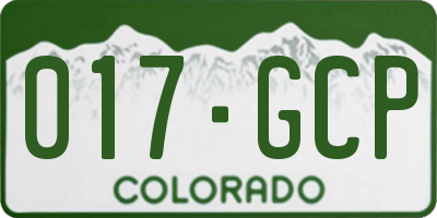 CO license plate 017GCP
