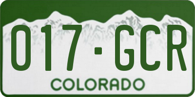 CO license plate 017GCR