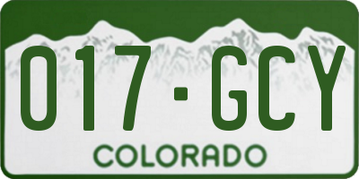 CO license plate 017GCY