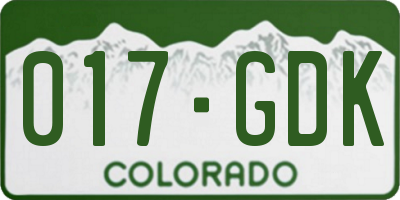 CO license plate 017GDK