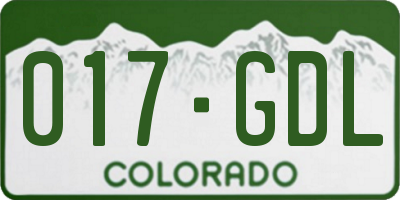 CO license plate 017GDL