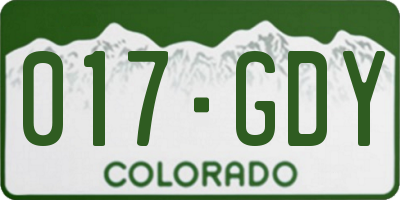 CO license plate 017GDY