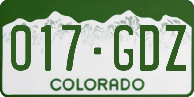 CO license plate 017GDZ