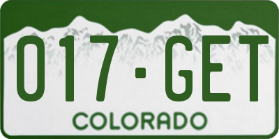 CO license plate 017GET