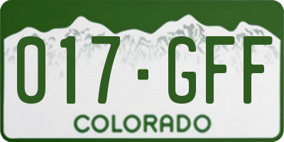 CO license plate 017GFF