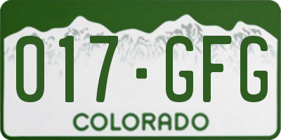 CO license plate 017GFG