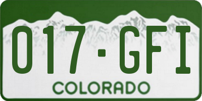 CO license plate 017GFI
