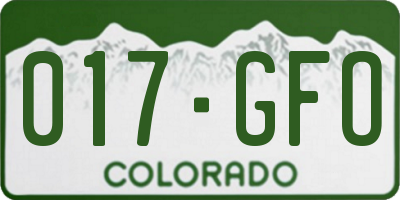 CO license plate 017GFO