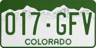 CO license plate 017GFV