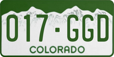 CO license plate 017GGD