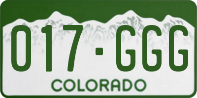 CO license plate 017GGG