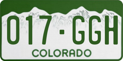 CO license plate 017GGH