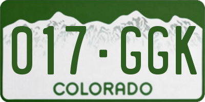 CO license plate 017GGK