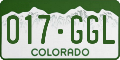 CO license plate 017GGL