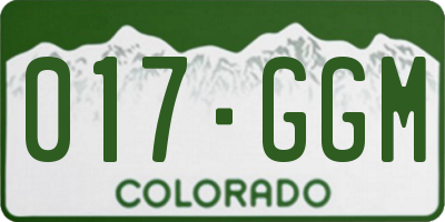 CO license plate 017GGM