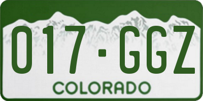 CO license plate 017GGZ