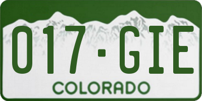 CO license plate 017GIE