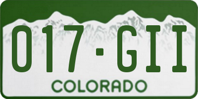 CO license plate 017GII