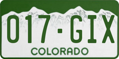 CO license plate 017GIX