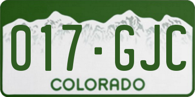 CO license plate 017GJC