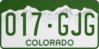 CO license plate 017GJG