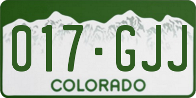 CO license plate 017GJJ