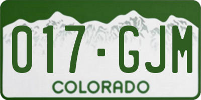CO license plate 017GJM