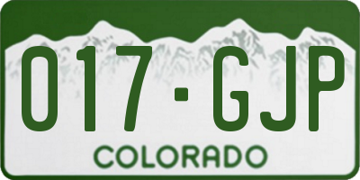CO license plate 017GJP