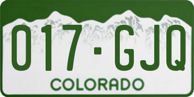 CO license plate 017GJQ