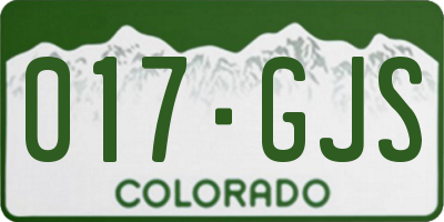 CO license plate 017GJS