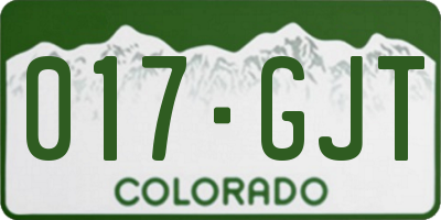 CO license plate 017GJT