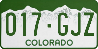 CO license plate 017GJZ