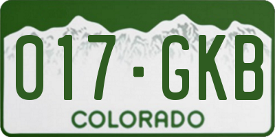 CO license plate 017GKB