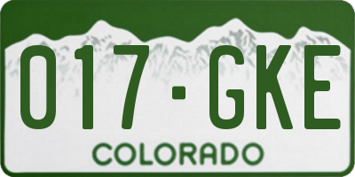 CO license plate 017GKE