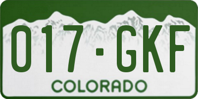 CO license plate 017GKF