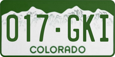 CO license plate 017GKI