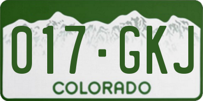 CO license plate 017GKJ