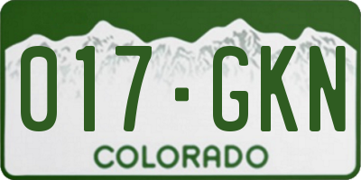 CO license plate 017GKN