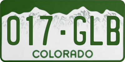 CO license plate 017GLB