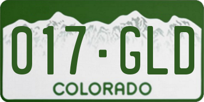 CO license plate 017GLD