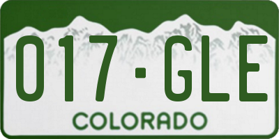 CO license plate 017GLE