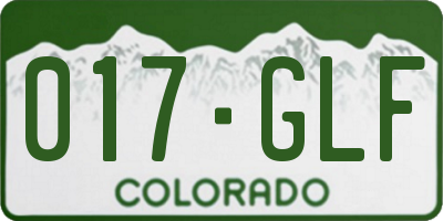 CO license plate 017GLF