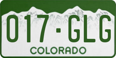 CO license plate 017GLG