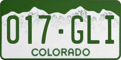 CO license plate 017GLI