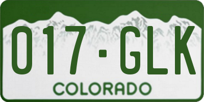 CO license plate 017GLK